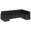vidaXL Ensemble de canap&eacute; de jardin 8 pc Noir polyrotin