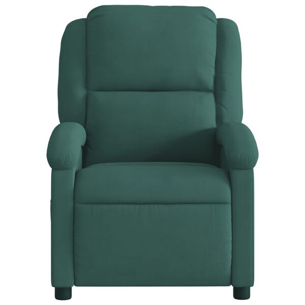 vidaXL Fauteuil inclinable vert fonc&eacute; velours