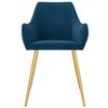 vidaXL Chaises &agrave; manger lot de 4 Bleu Velours