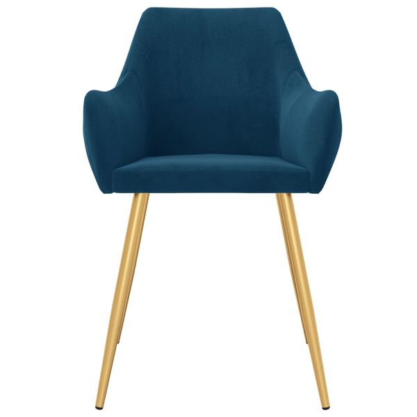 vidaXL Chaises &agrave; manger lot de 4 Bleu Velours