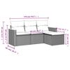vidaXL Salon de jardin 4 pcs avec coussins gris r&eacute;sine tress&eacute;e