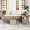 vidaXL Ensemble de canap&eacute; de jardin 6 pcs beige et cr&egrave;me Poly rotin