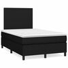 vidaXL Sommier &agrave; lattes de lit matelas et LED noir 120x190 cm tissu