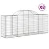 vidaXL Paniers &agrave; gabions arqu&eacute;s 8 pcs 200x50x80/100 cm Fer galvanis&eacute;