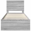 vidaXL Cadre de lit Gris Sonoma 100 x 200 cm Bois de pin massif