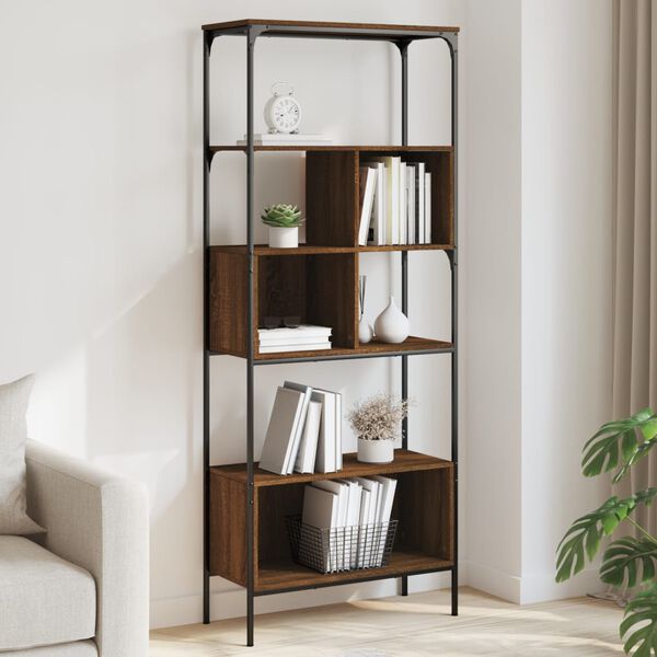 vidaXL Biblioth&egrave;que 5 niveaux ch&ecirc;ne marron 76x33x188,5 cm
