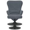 vidaXL Chaise &OElig;uf avec Pouf Gris fonc&eacute; Velours