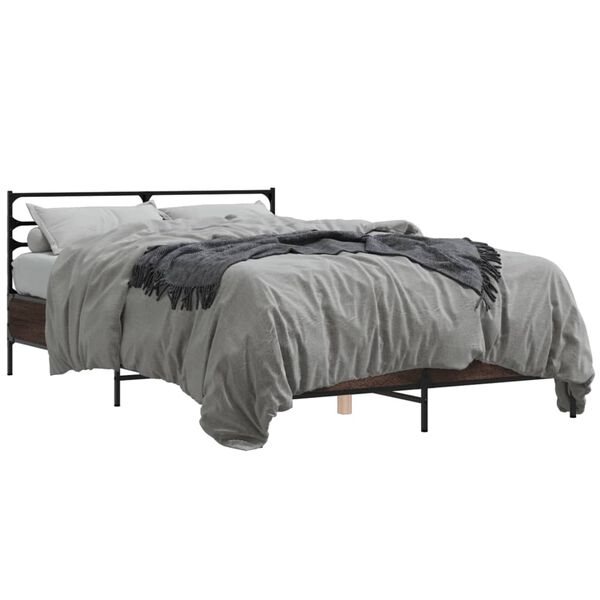vidaXL Cadre de lit sans matelas ch&ecirc;ne marron 120x200 cm