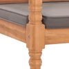 vidaXL Banc Batavia avec coussin gris fonc&eacute; 120 cm Bois de teck massif