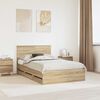 vidaXL Cadre de lit Ch&ecirc;ne Sonoma 135 x 190 cm Bois Ing&eacute;nierie