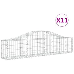 vidaXL Paniers &agrave; gabions arqu&eacute;s 11 pcs 200x30x40/60 cm Fer galvanis&eacute;