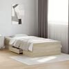 vidaXL Cadre de lit avec tiroirs sans matelas ch&ecirc;ne sonoma 75x190 cm