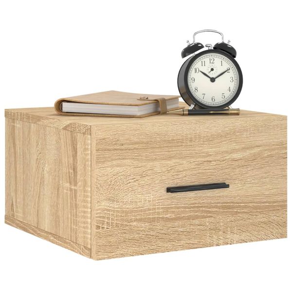 vidaXL Tables de chevet murales 2 pcs ch&ecirc;ne sonoma 35x35x20 cm