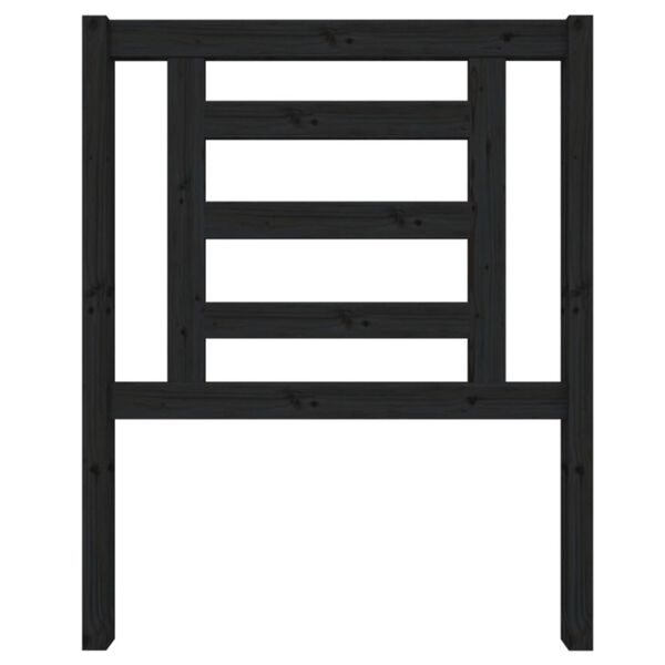 vidaXL T&ecirc;te de lit Noir 81x4x100 cm Bois massif de pin