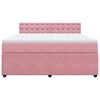 vidaXL Sommier &agrave; lattes de lit avec matelas Rose 180x200 cm Velours
