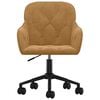 vidaXL Chaise pivotante de bureau Marron Velours
