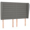 vidaXL T&ecirc;te de lit avec oreilles Gris fonc&eacute; 147x23x118/128 cm Tissu