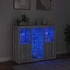 vidaXL Buffets avec lumi&egrave;res LED 3 pcs sonoma gris bois d'ing&eacute;nierie