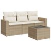 vidaXL Salon de jardin avec coussins 4 pcs beige r&eacute;sine tress&eacute;e