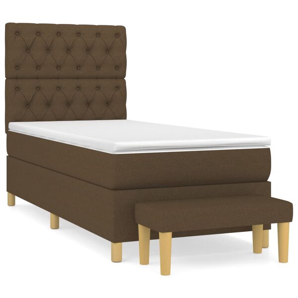 vidaXL Sommier &agrave; lattes de lit avec matelas Marron fonc&eacute; 80x200 cm