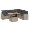 vidaXL Salon de jardin avec coussins 7 pcs gris r&eacute;sine tress&eacute;e