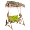 vidaXL Balancelle 2 places feuilles de palmier et coussin 202cm Bambou