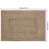 vidaXL Tapis de surface Rectangulaire Naturel et Noir 140 x 200 cm