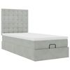 vidaXL Cadre de lit ottoman et matelas gris clair 100x200 cm velours