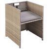 vidaXL Chaises de jardin lot de 2 avec coussins Résine tressée Beige