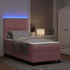 vidaXL Lit &agrave; ressort LED avec matelas Rose 90 x 190 cm Velours