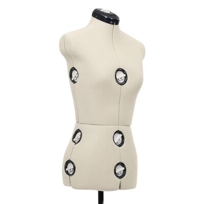 vidaXL Mannequin de robe ajustable pour femme Crème S Taille 33-40
