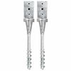 vidaXL Piquets au sol 2 pcs Argent&eacute; 8x8x57 cm Acier galvanis&eacute;