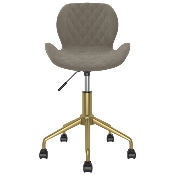 vidaXL Chaises pivotantes &agrave; manger lot de 4 gris clair velours