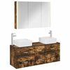 vidaXL Ensemble de mobilier de salle de bain 4 pc Ch&ecirc;ne fum&eacute;