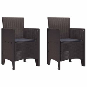 vidaXL Chaise de jardin 2 pc Marron Polypropyl&egrave;ne