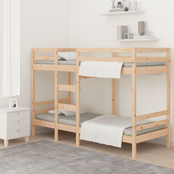 vidaXL Lit superpos&eacute; sans matelas 90x190 cm bois de pin massif