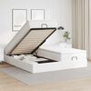 VidaXL Cadre de lit ottoman avec matelas blanc 160x200 cm similicuir