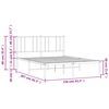 vidaXL Cadre de lit m&eacute;tal sans matelas avec t&ecirc;te de lit noir 150x200cm