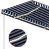 vidaXL Auvent manuel r&eacute;tractable avec LED 350x250 cm Bleu et blanc