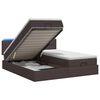 vidaXL Lit coffre avec matelas et LED Marron fonc&eacute; 180 x 200 cm Tissu