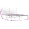 vidaXL Cadre de lit m&eacute;tal sans matelas avec t&ecirc;te de lit noir 140x190cm