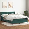 vidaXL Sommier &agrave; lattes de lit et matelas vert fonc&eacute; 140x210cm velours