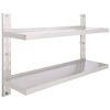 vidaXL &Eacute;tag&egrave;re murale &agrave; 2 niveaux Acier inoxydable 120x30 cm