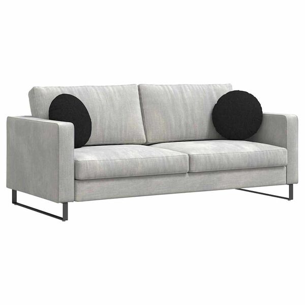 vidaXL Coussins de si&egrave;ge 2 pcs Noir &Oslash;40 x 13 cm tissu