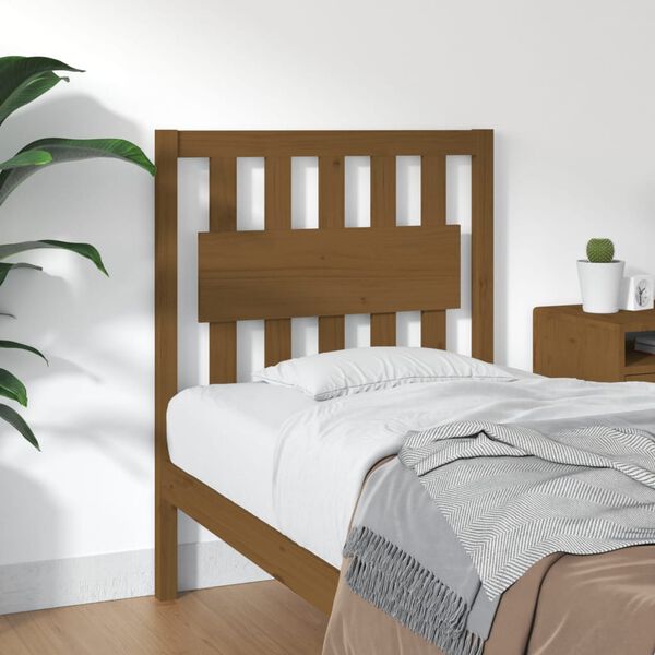 vidaXL T&ecirc;te de lit Marron miel 80,5x4x100 cm Bois massif de pin