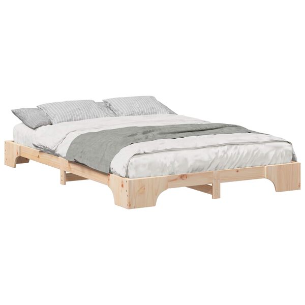 vidaXL Cadre de lit Marron 140 x 210 cm Pin massif