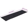 vidaXL Tapis d'escalier autocollants 15 pi&egrave;ces 76 x 20 cm Gris Fonc&eacute; Rectangulaire