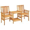 vidaXL Chaises de jardin avec table &agrave; th&eacute; et coussins Acacia solide