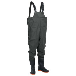vidaXL Cuissardes avec bottes vert fonc&eacute; taille 38