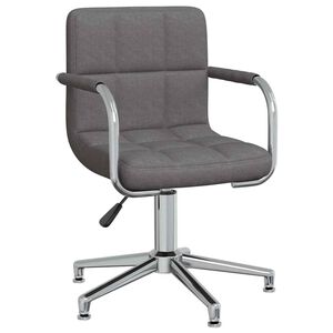 vidaXL Chaise pivotante de bureau Gris fonc&eacute; Tissu